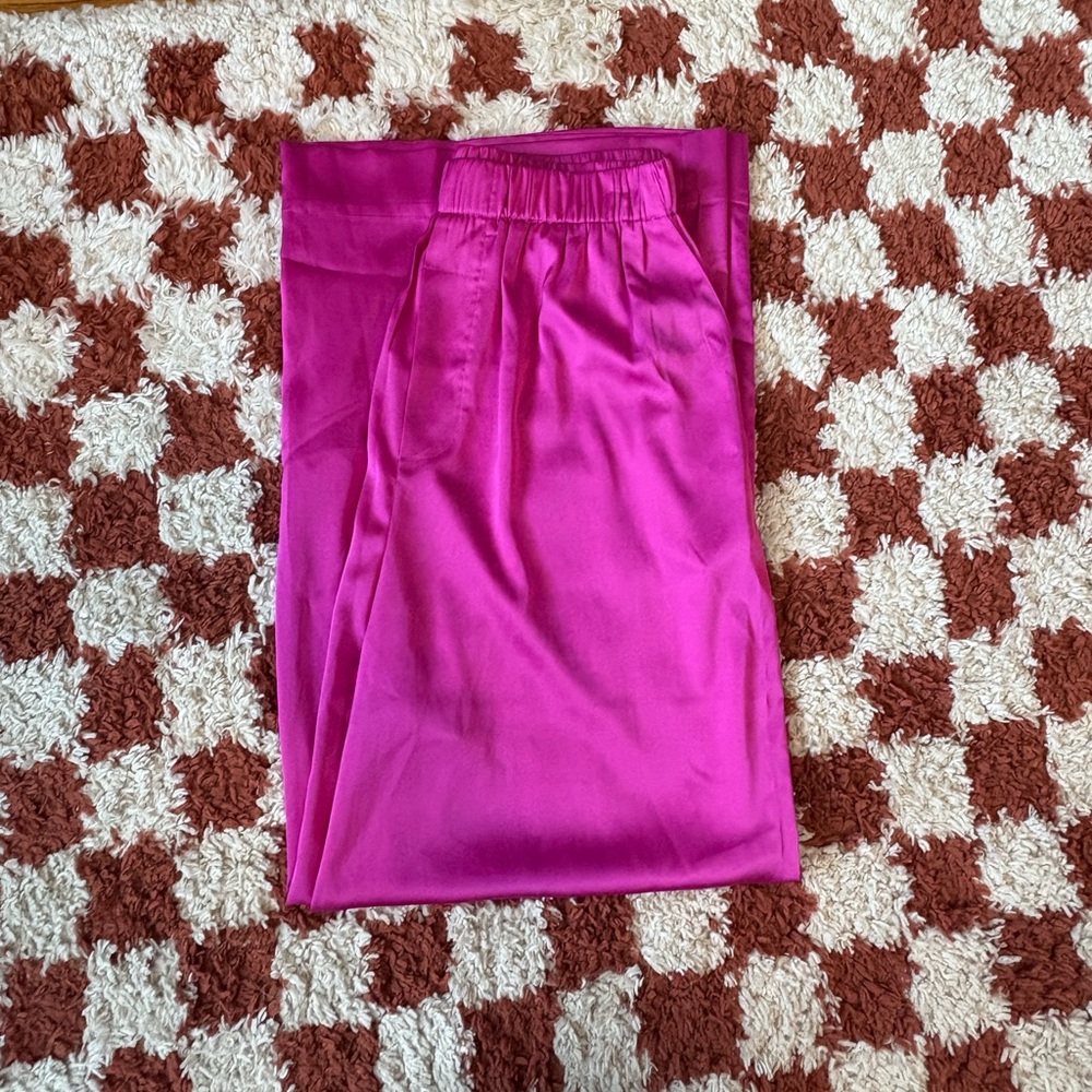 Daily Drills Pink Silk Pants in Medium